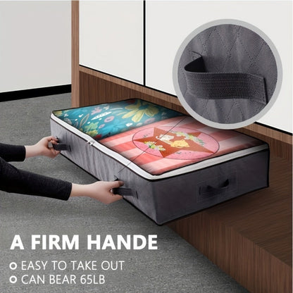 Under Bed Storage Box Extra Large 23.78gal with Transparent Window & Sturdy Handles, Clothes, Quilts & Bedding Organizer for Home