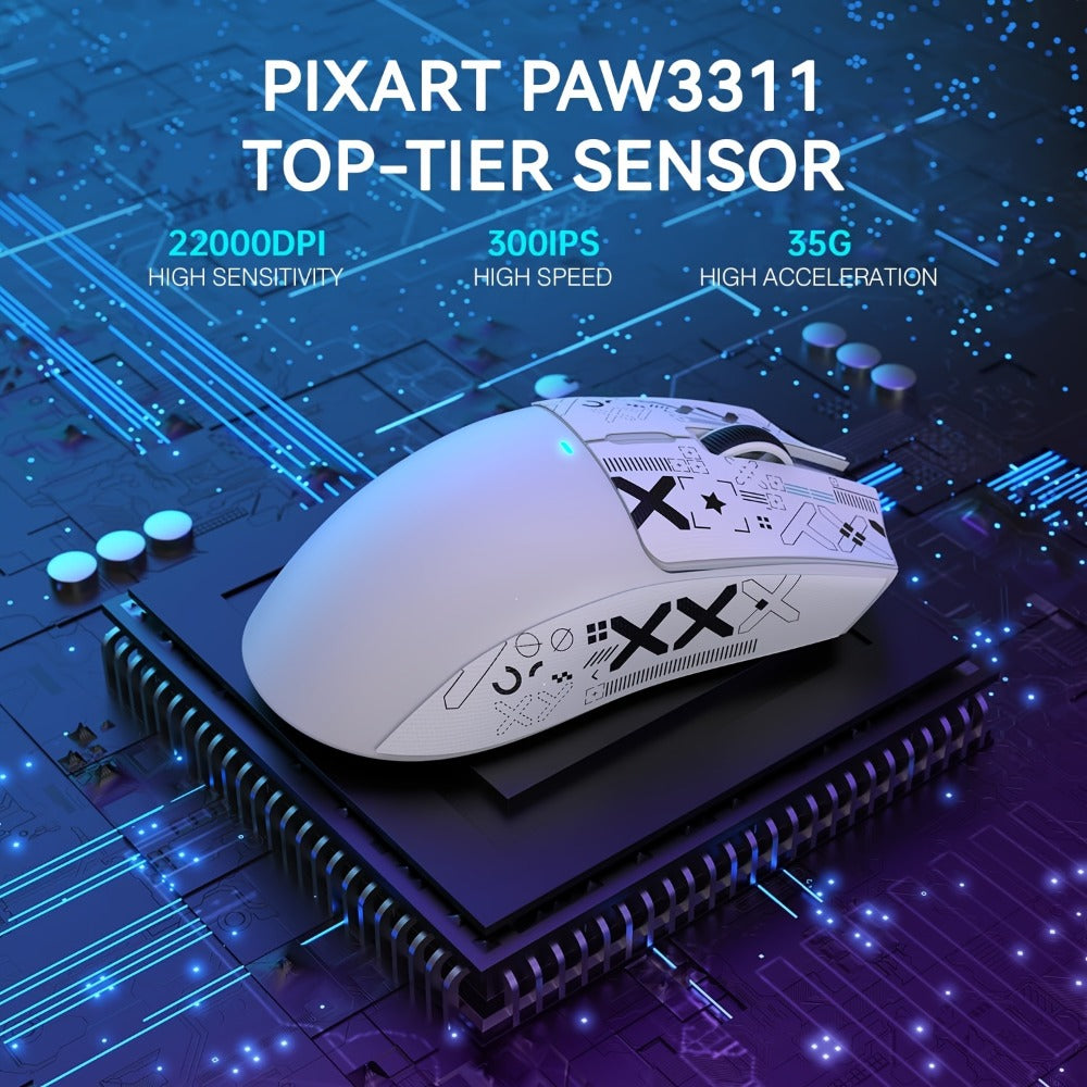 ATTACK SHARK X11 Wireless Gaming Mouse with RGB Charging Dock, Tri-Mode 2.4G/USB-C, PAW3311 Sensor