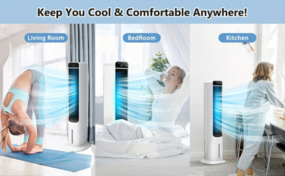 Evaporative Air Cooler Portable 1.32 Gal, 3-in-1 Swamp Cooler Fan Humidifier with Ice Cooling, 4 Ice Packs
