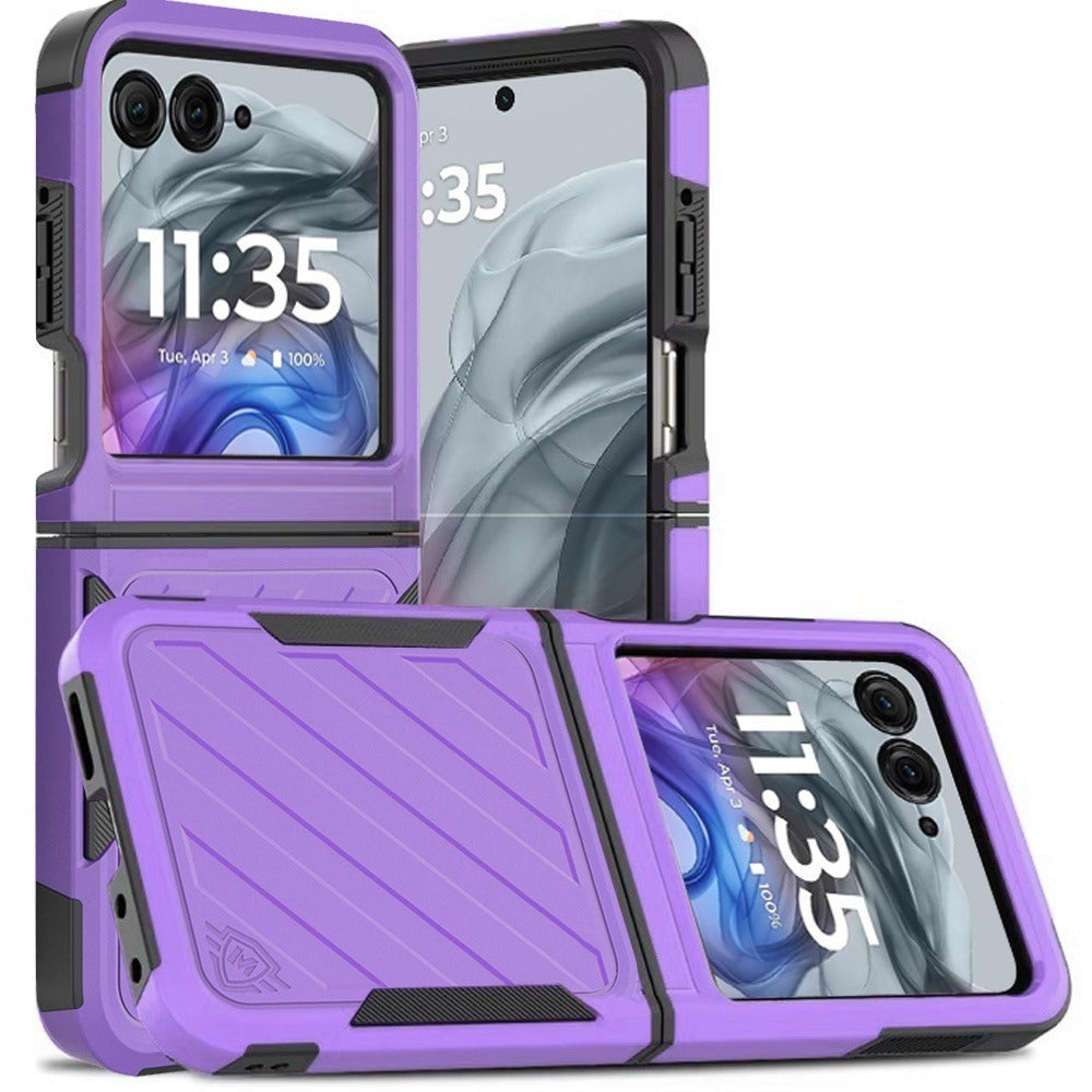 Phone Case Navy Dual-Layer PC and TPU Cover for Motorola Razr 2024 in a Single-Color Configuration