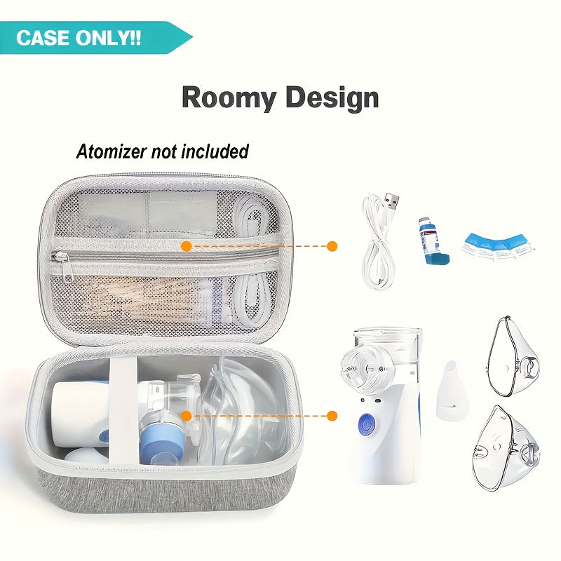 EVA Hard Shell Storage Bag Multi-Compartment Travel Case for Facial Steamer Nebulizer Humidifier Pore Vacuum Cleaner