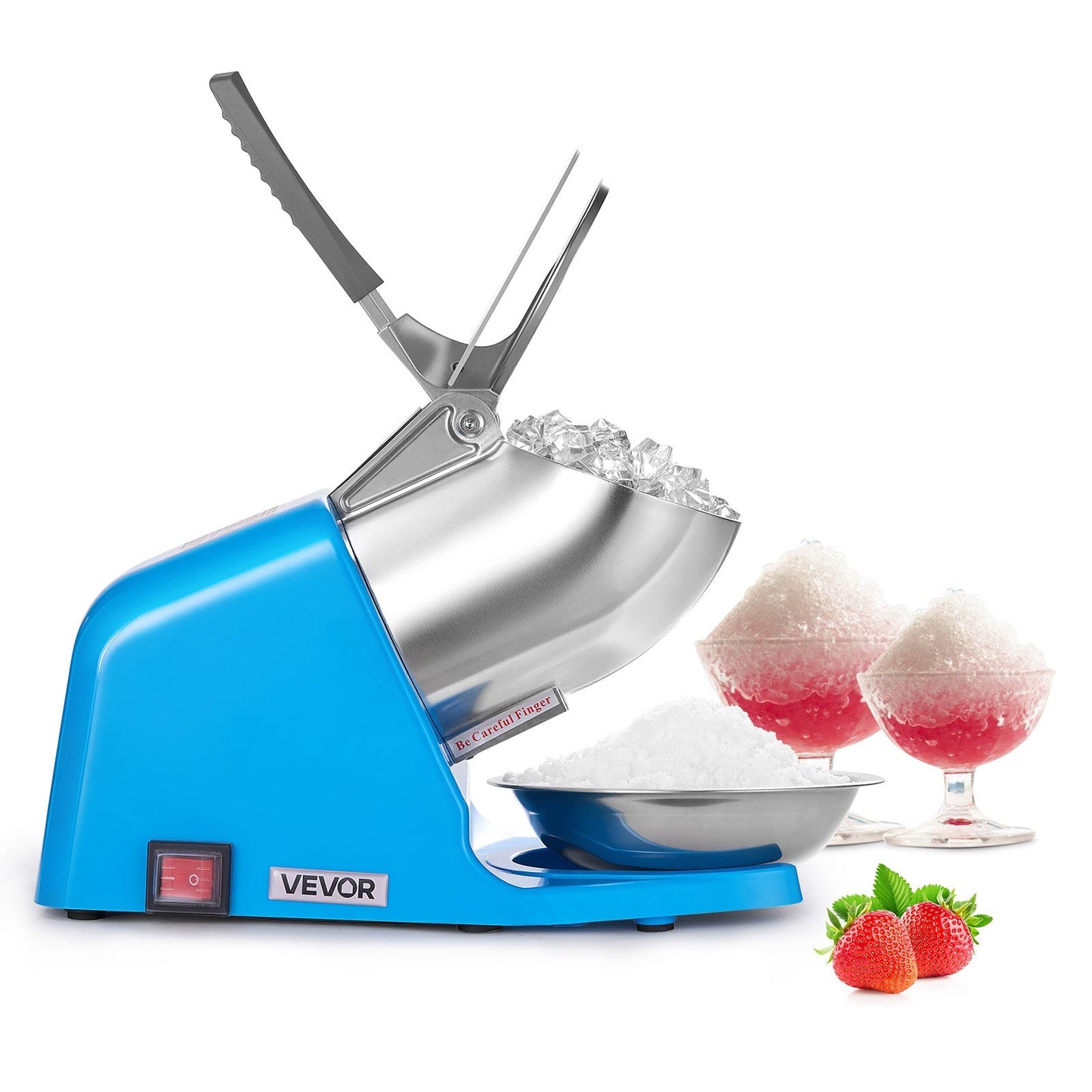 Electric Ice Crusher 300W Snow Cone Maker Shaved Ice Machine /h 4 Stainless Steel Blades Anti-Splash for a Home Lash Beauty Routine