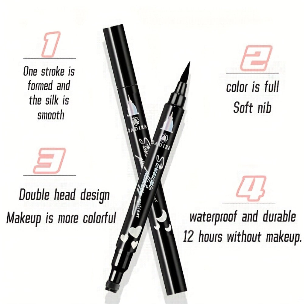 Waterproof Eyeliner Pen Set 6pcs Double-Ended Liquid Eyeliner Kit, Smudge-Proof, Oil-Proof, Precision Eye Liner Pencil for Women