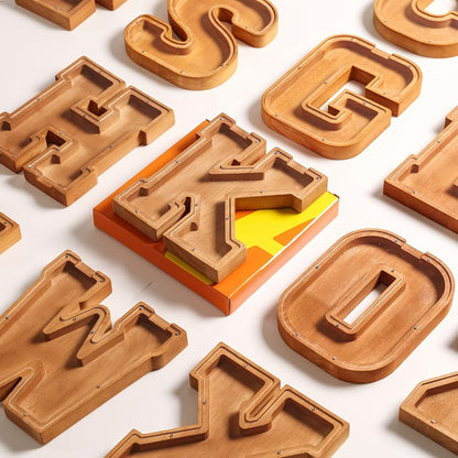 Alphabet Letter Piggy Bank A-Z Wooden Coin Bank Large Capacity Transparent – Personalized Savings Box for Kids | Back to School