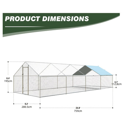 Metal Chicken Run Walk-in Poultry Enclosure with UV Protection - Dome Flat & Spire Roof Styles