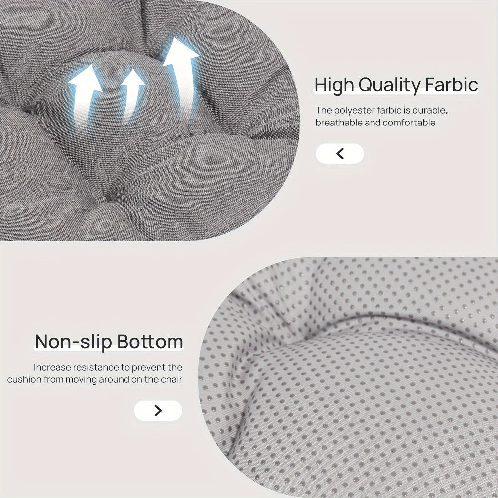 Memory Foam Chair Cushions Set of 4 – Kitchen Chair Pads with Non-Slip Backing & Ties, 500GSM Thick Seat Cushions for Dining Chairs Indoor