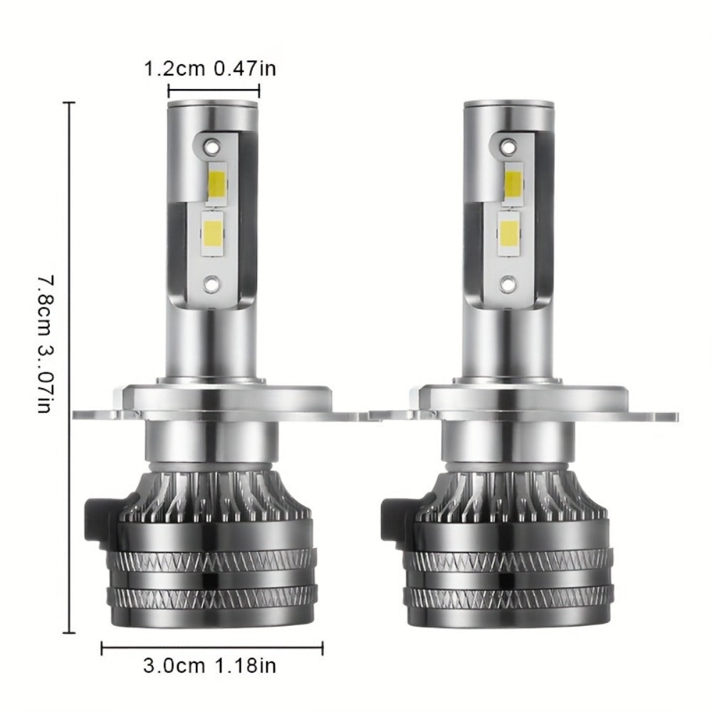 LED Headlight Bulbs 30000 Lumens 350W – H4 H11 9005/HB3 9006/HB4 9012/HIR2 | 6500K White 12V | 2-Pack Upgrade for Brighter Nighttime Driving