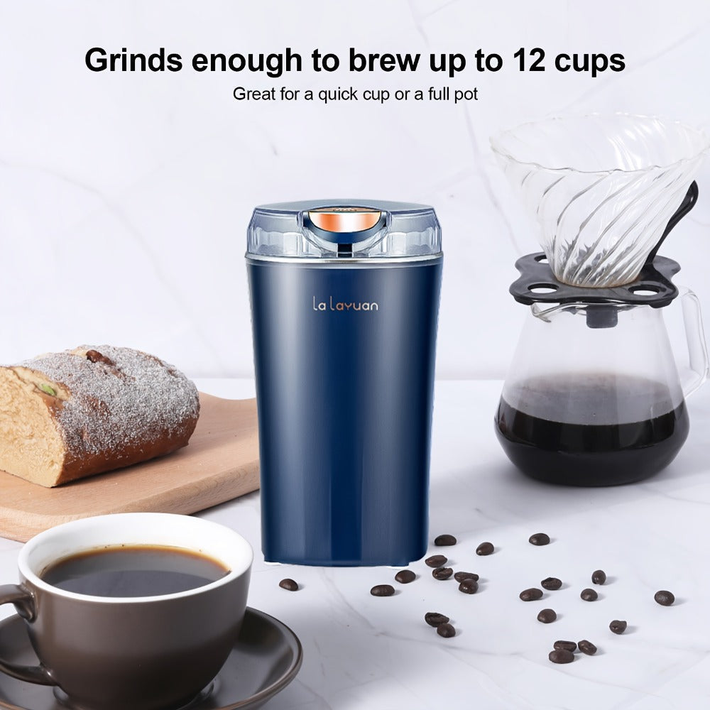Electric Coffee Grinder 200W | Quiet Spice Grinder | 80g Large Capacity 12 Cups | 304 Stainless Steel Blade | One-Touch Operation | Grinds