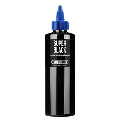 Tattoo Ink 8oz 240ml Single Black Bottle with Ultra-Dark Color Label and Large-Capacity Format