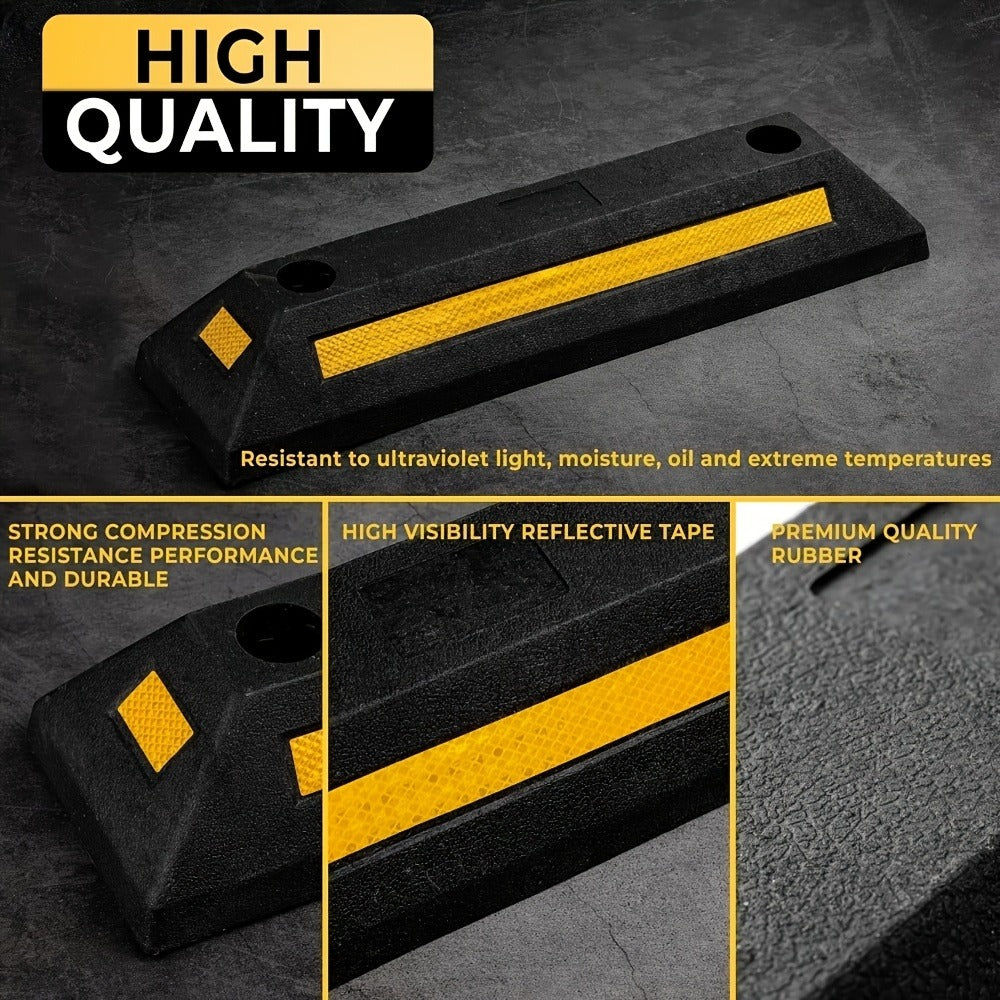 Garage Parking Curb Stop Rubber Wheel Stop 21 Inch Heavy Duty Car Tire Guide Railing for Garage Floor Wall Protector Vehicle Parking Aid 1pc