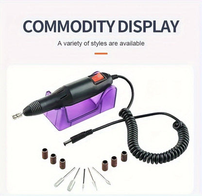 Electric Nail Drill 20000 RPM Console Kit with 6 Bits, 50 Sanding Bands and Standard or 8-in-1 Options