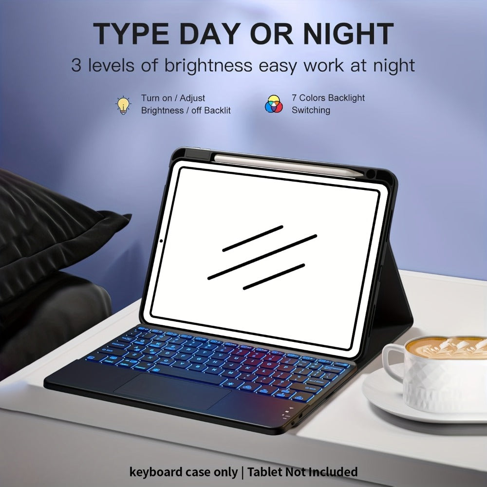 Blue Detachable Backlit Keyboard Folio for iPad 11th Gen A16 or 10th Gen 10.9-Inch with Pencil Holder
