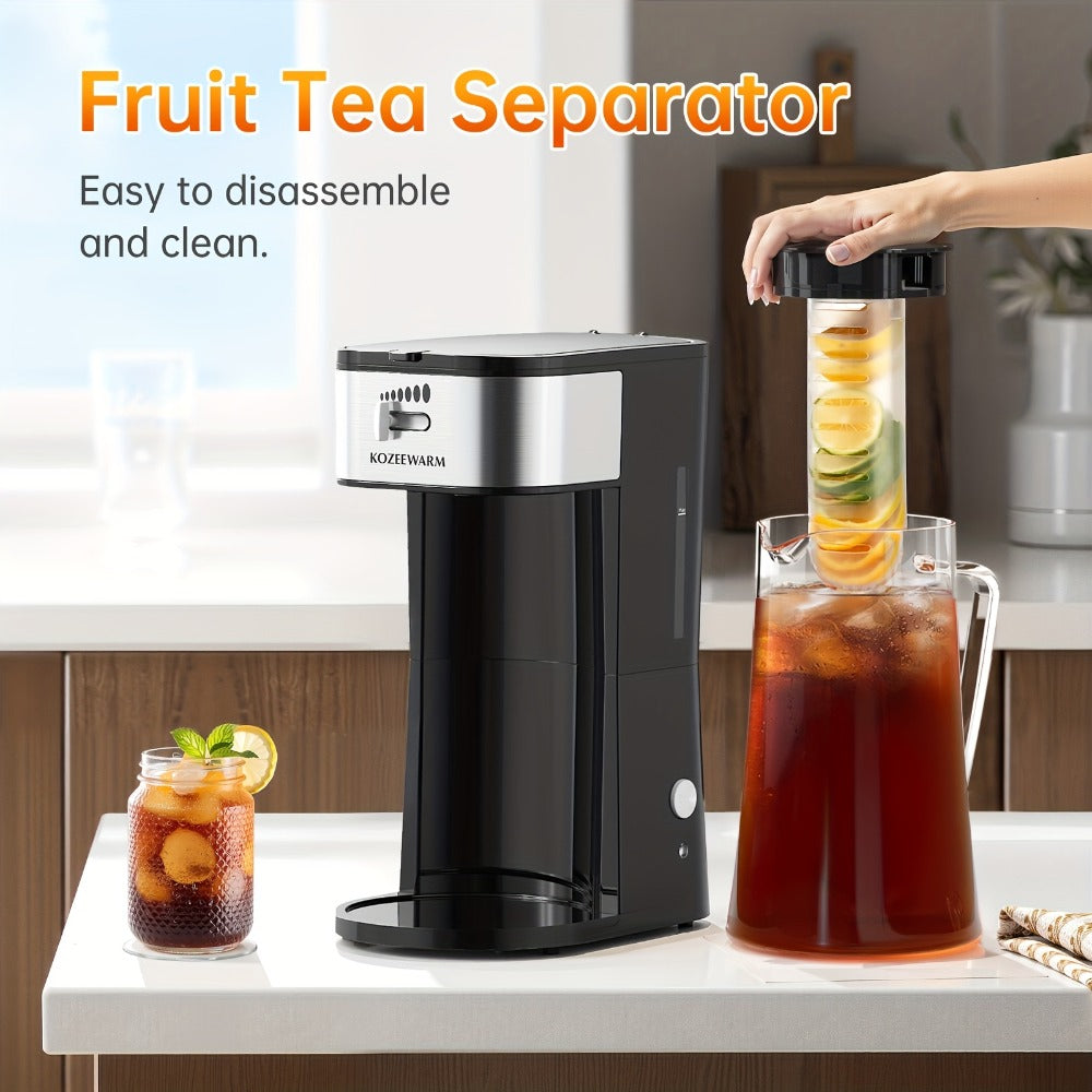 Iced Tea & Coffee Maker 3 QT Pitcher with Reusable Filter Basket, Adjustable Brew Strength, Cold Brew Machine for Iced Tea