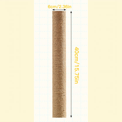 Multi-Level Sisal Cat Scratching Post 4-in-1 with 6 Wooden Balls 2 Hanging Balls & 2 Feather Teaser Toys – Premium Thickened Sisal Anti-Slip