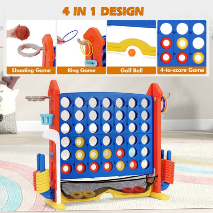 Giant Connect Four Game Adjustable Height 2.6-3.2 Ft with the Listed Color, Size or Set Options for Everyday Use