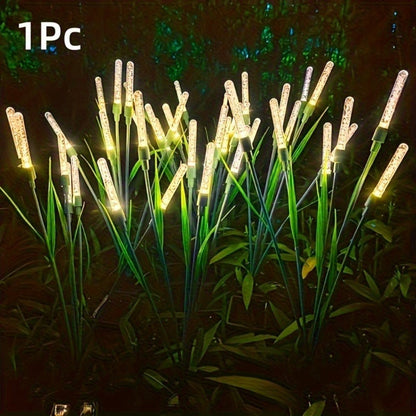 Solar Garden Lights Reed Stakes, IP54 with Warm White or Multicolor in 1/2-Piece Packs for Pond Decor