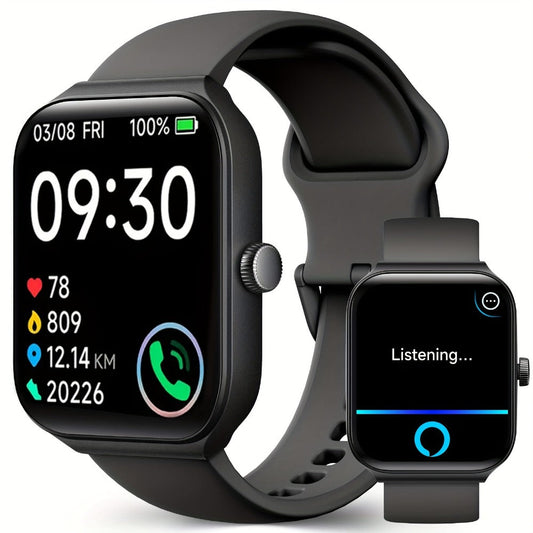 Smartwatch with Alexa Built-in FAWEIO 1.95" Large Display, Wireless Calling, 100+ Sport Modes, Pedometer Heart Rate Sleep Blood