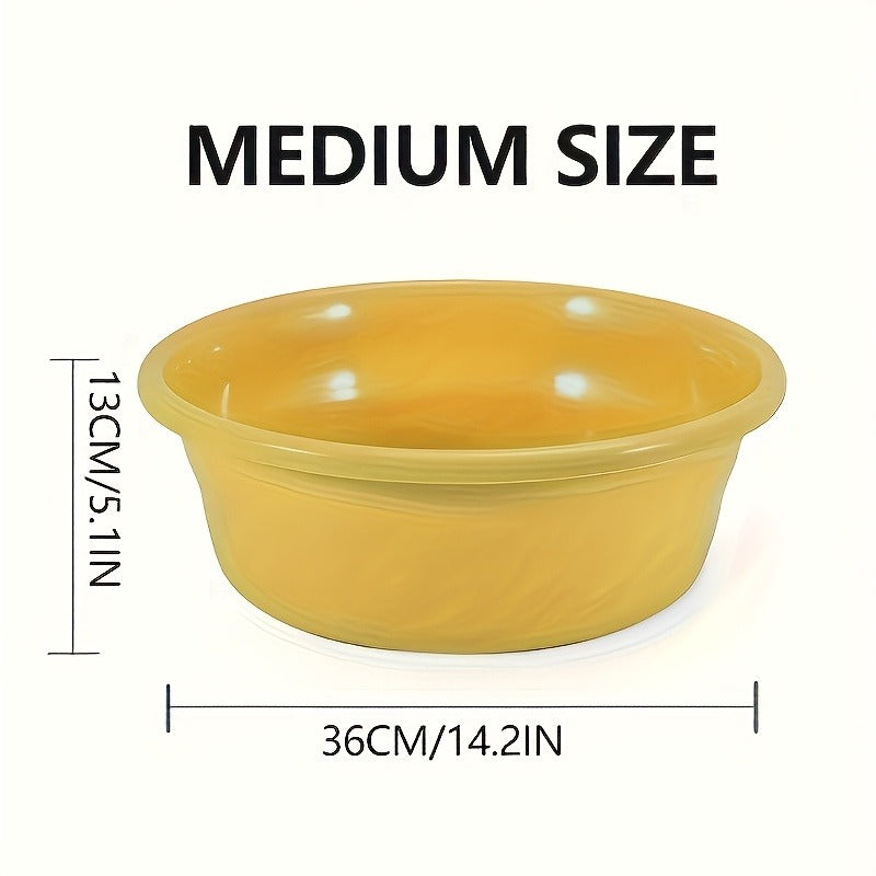 Plastic Wash Basin 12 Quart Stackable Round Tub – Portable Household Washing Bowl for Kitchen, Camping, Face Washing