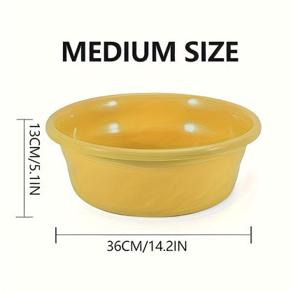 Plastic Wash Basin 12 Quart Stackable Round Tub – Portable Household Washing Bowl for Kitchen, Camping, Face Washing