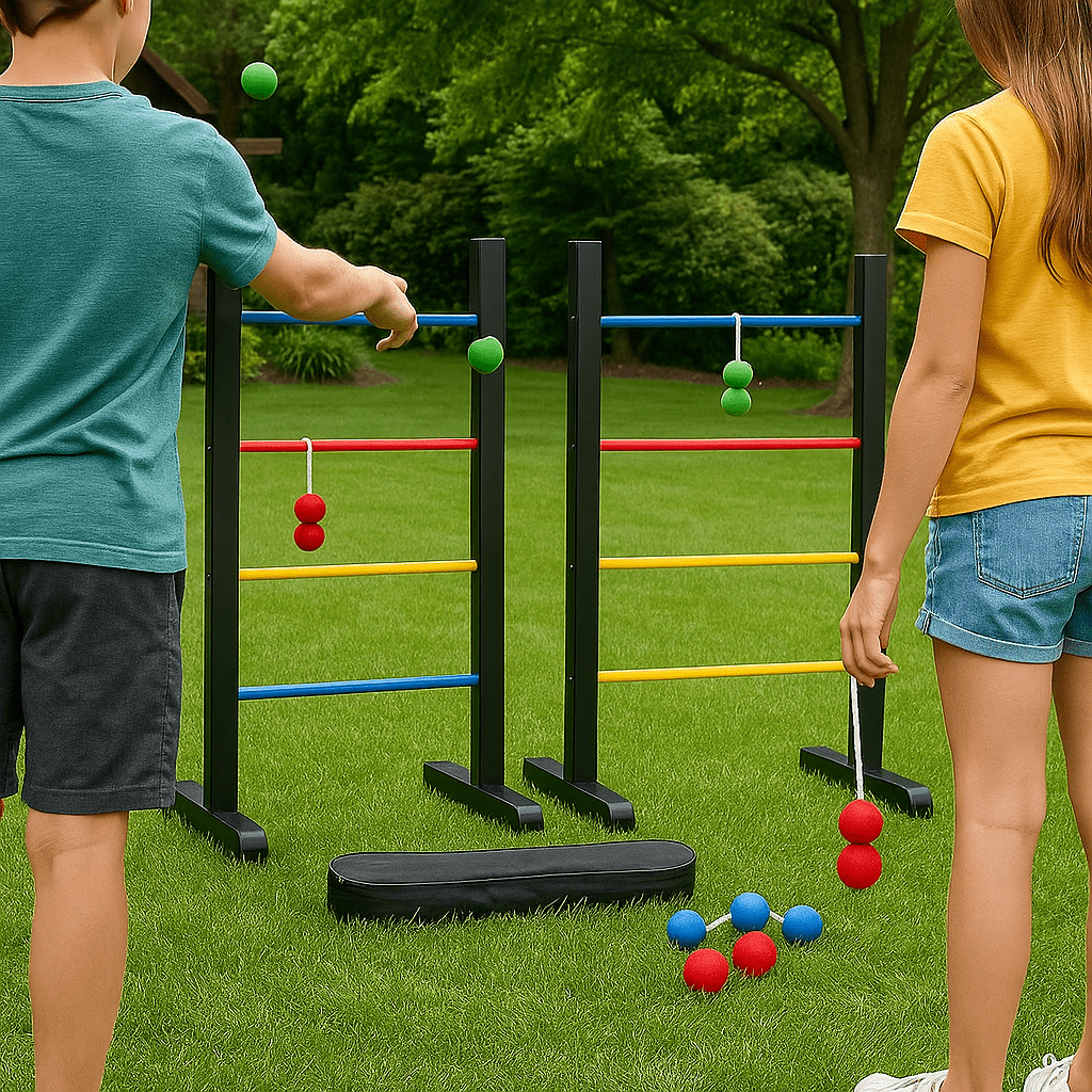 Outdoor Lawn Toss Game Set – Washer Toss & Ladder Toss for Backyard Party, Portable Yard Games for Adults Kids Family