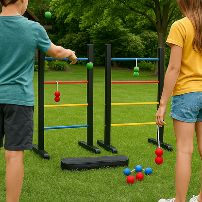 Outdoor Lawn Toss Game Set – Washer Toss & Ladder Toss for Backyard Party, Portable Yard Games for Adults Kids Family