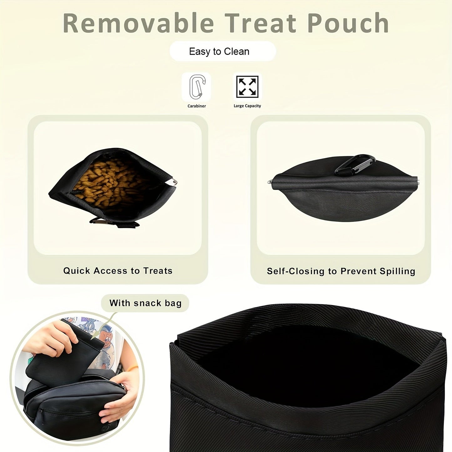 Dog Treat Pouch for Training – Waist Belt Bag with Poop Bag Dispenser, Detachable Treat Bag & Carabiner – Dog Walking Bag for Puppy Training