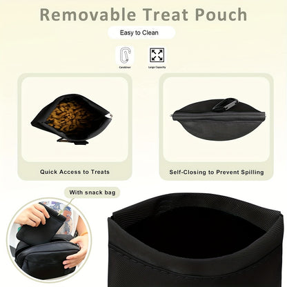 Dog Treat Pouch for Training – Waist Belt Bag with Poop Bag Dispenser, Detachable Treat Bag & Carabiner – Dog Walking Bag for Puppy Training