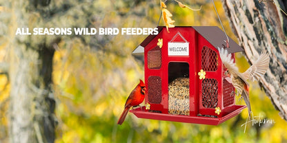Metal Bird Feeder for Outside – 4 Lbs Large Capacity Hanging Wild Bird Feeder, for Garden, Yard and Pest Management