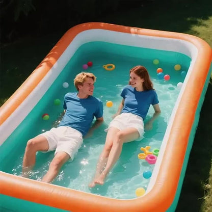 Inflatable Swimming Pool for Family Adults Kids, Large Above Ground Outdoor Backyard Pool for Garden, Patio and Yard Use