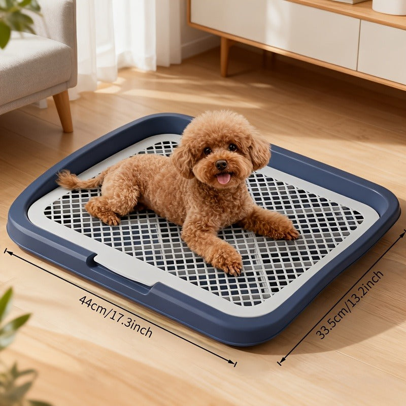 Indoor Dog Potty Tray with Removable Grating – Leak-Proof Puppy Training Toilet, Washable Pee Pad Holder for Apartments
