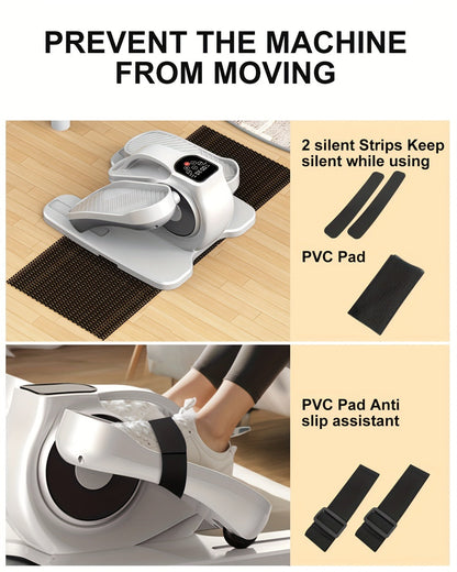 Under Desk Elliptical Machine – 12-Speed Electric Seated Leg Exerciser, Quiet & Portable Foot Pedal Trainer with Remote