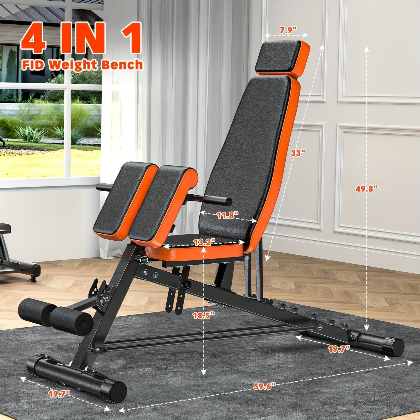 14-in-1 Adjustable Weight Bench Foldable – 770lb Capacity, Multi-Function Full Body Strength Training, Space-Saving Design