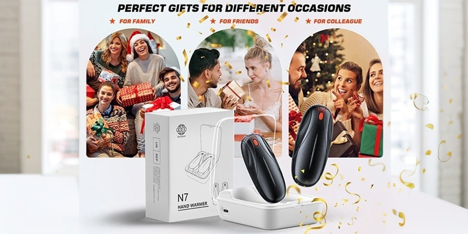 Rechargeable Hand Warmers 2 Pack with Charging Case – Electric Portable Pocket Heater, Quick Charge, Reusable Heat Packs for Winter Outdoor