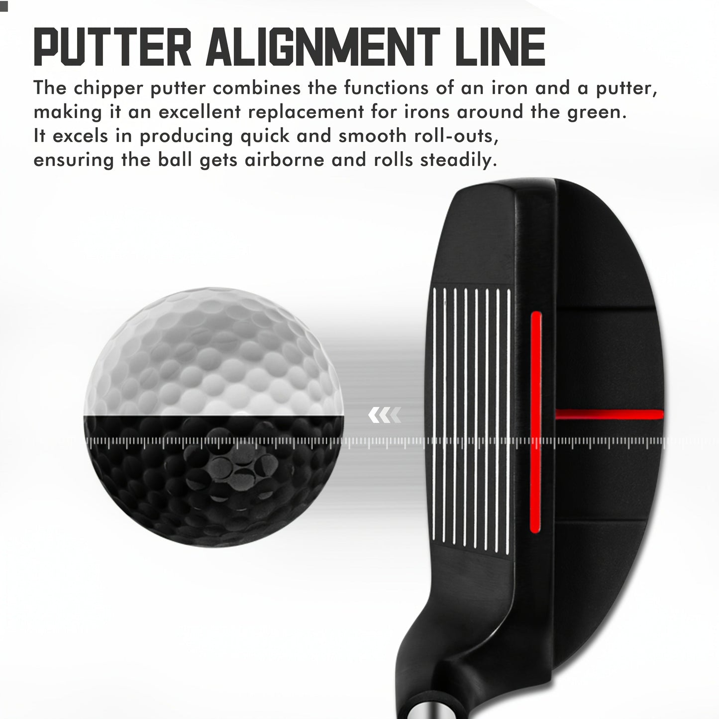 Golf Chipper Club Stainless Steel Head Regular Flex Steel Shaft 35 or 43 Degree Loft Blade Putter for Men Women Short Game Chipping Putting