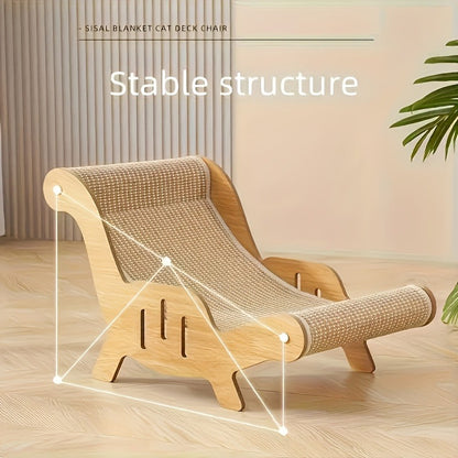 Cat Scratcher Lounge Chair 2-in-1 Natural Sisal Sofa Bed No Shedding Breathable Ultra Durable Oversized Design for Scratching Napping
