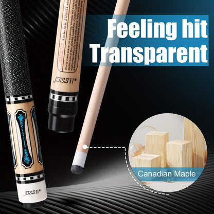 58-Inch Canadian Maple Pool Cue with 12.5mm Tip, Irish-Linen Wrap and Five SA-Series Design Codes
