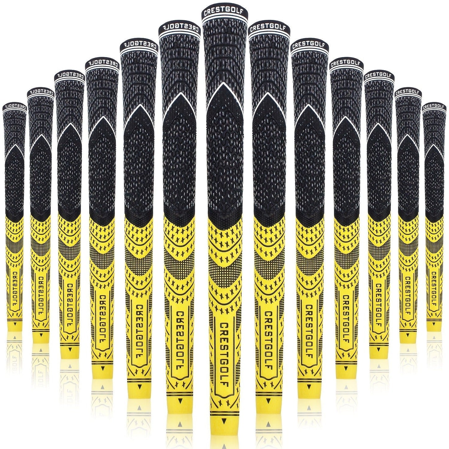 Midsize Golf Grips Set 13 Pack – All Weather Hybrid Rubber Golf Club Grips with Ecological Yarn Thread Technology, Multiple Colors