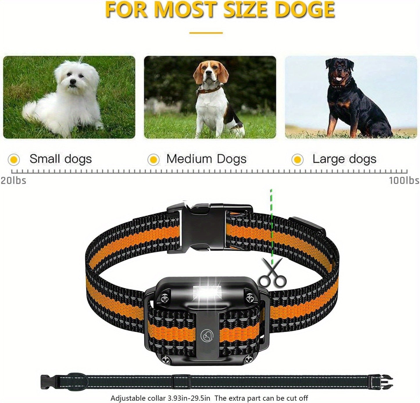 Dog Training Collar with Remote – LED Light, Beep, Vibration & Safe Shock Modes | Waterproof E-Collar for 1