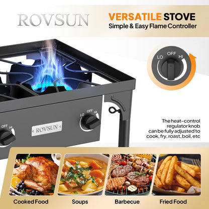 Outdoor Propane Burner Stove Cast Iron High Pressure Gas Cooker with Detachable Stand Legs