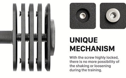 Quick-Lock Adjustable Dumbbell Set 10–80LB – 5LB Increments Square Weight Plates for Home Gym Fitness, Compatible Longer Screws & Add-On