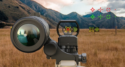 Red Green Dot Sight 33mm with 4 Reticle Modes – Dual Illuminated Rifle Scope, 1x Magnification, 1 MOA Adjustment
