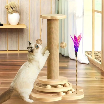 Cat Scratching Post Sisal Vertical Scratcher – Solid Wood Base, Wear-Resistant Rope, Multiple Styles: Standard, Mushroom & Dolphin Shapes