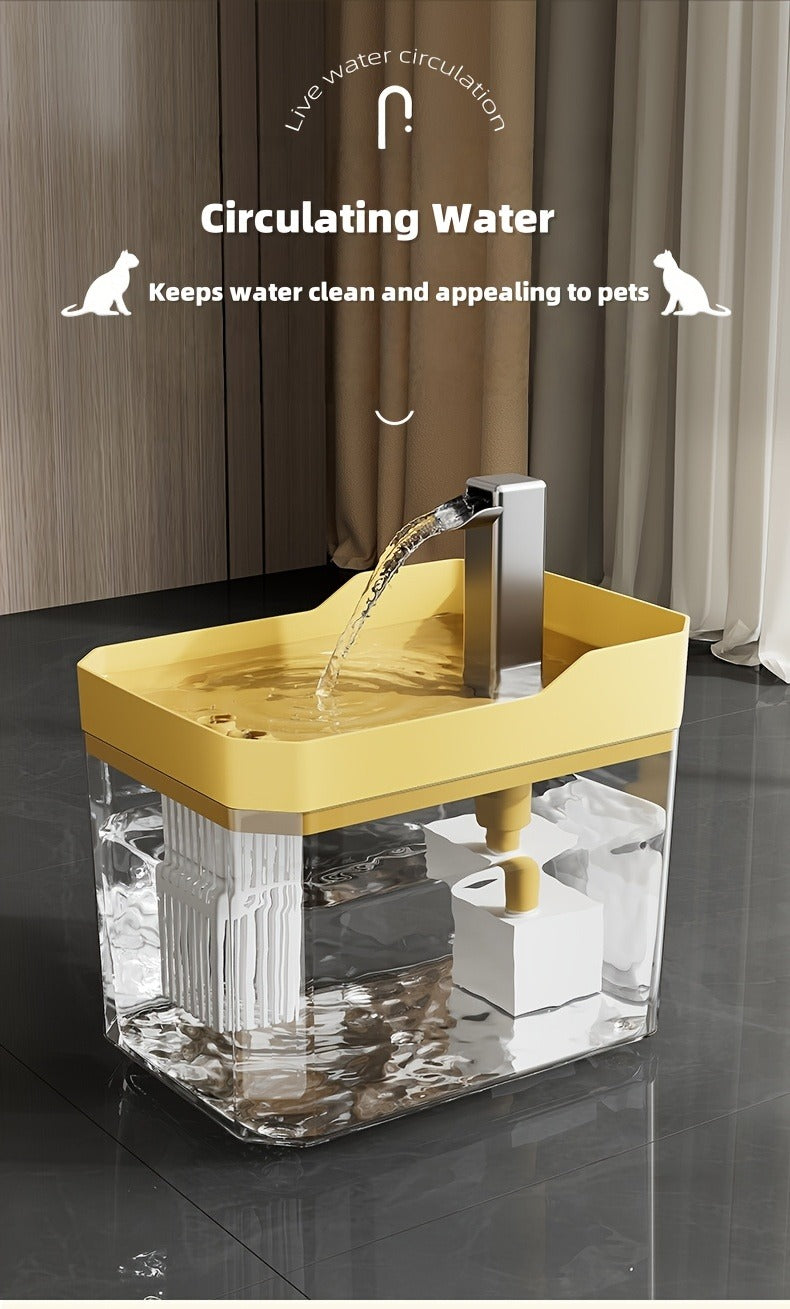 Pet Water Fountain Automatic 4-Stage Filtration – Ultra-Quiet USB Powered Circulating Fresh Water Dispenser with Visible Water Level Window