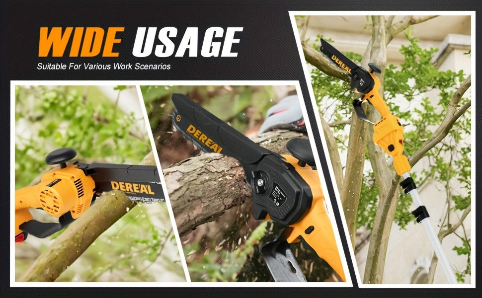 Mini Chainsaw Cordless 6-Inch Brushless with 20V 4.0Ah Rechargeable Battery, One-Hand Electric Handheld Chain Saw for Tree Trimming