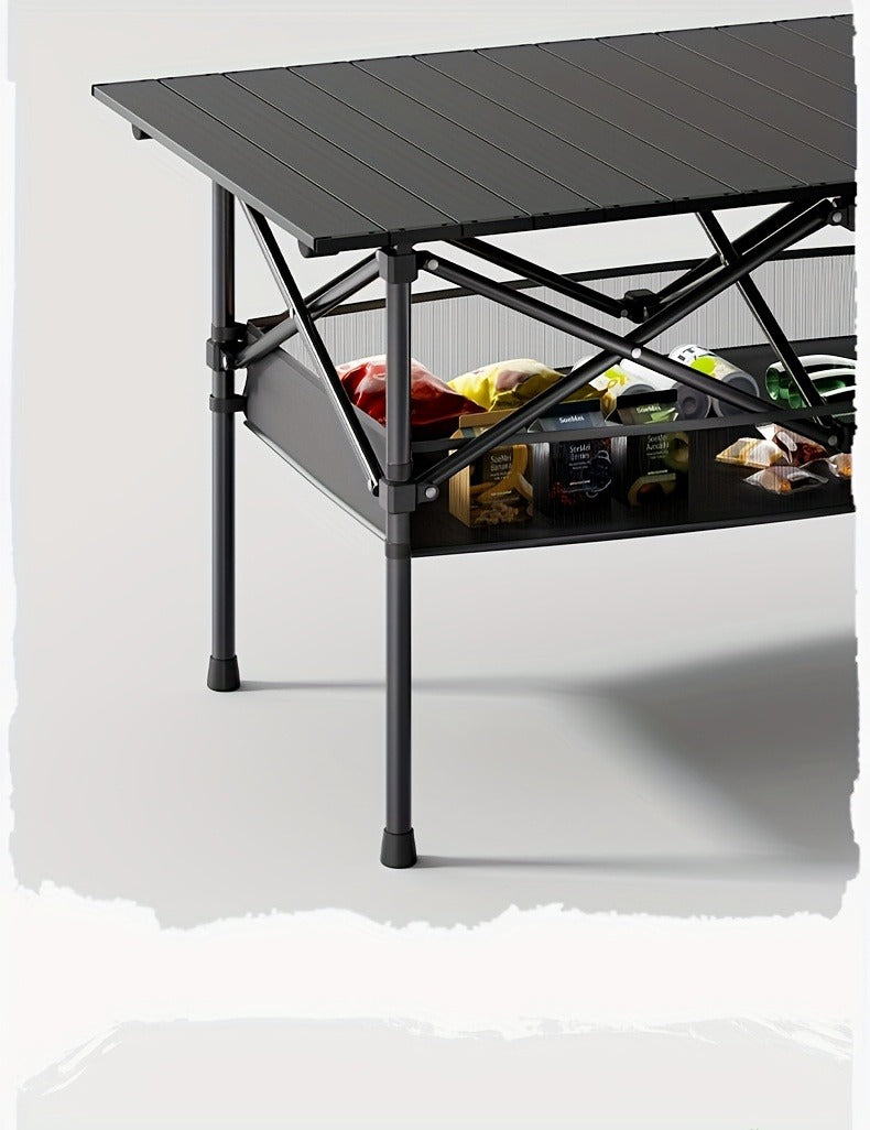 Foldable Roll-Up Camping Picnic Table with Carry Bag | Portable Outdoor Table for Camping Beach Backyard BBQ Parties Patios | Lightweight