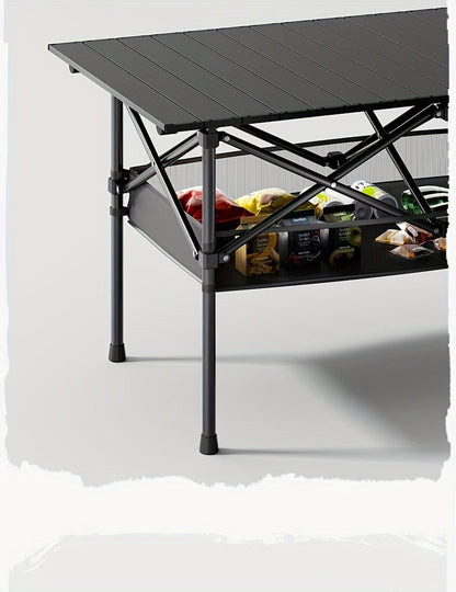 Foldable Roll-Up Camping Picnic Table with Carry Bag | Portable Outdoor Table for Camping Beach Backyard BBQ Parties Patios | Lightweight