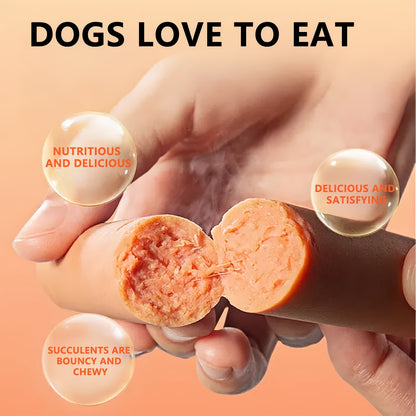 Grain-Free Dog Sausage Treats – Chicken Flavor Ham Sticks, Soft & Easy-Digest Dental Chew Snacks for Puppies & Adult Dogs, No Additives