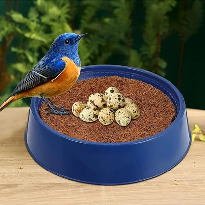 Pigeon Nesting Bowl 6-Pack with Coconut Fiber Mat – Durable Plastic Bird Breeding & Hatching Set for Racing Pigeons, Doves