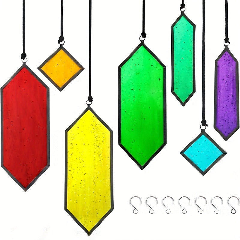 Glass Rainbow Suncatcher Hanging Ornament – Crystal Prism Window Sun Catcher for Garden, Patio & Home Decor