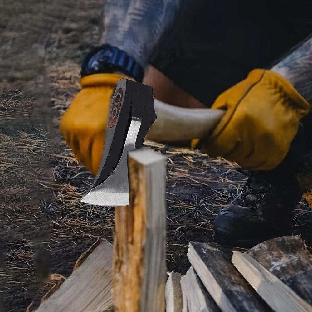 Splitting Axe Forged Carbon Steel 15.6-Inch with Handcrafted Wooden Grip, Professional Backyard Hatchet for Wood Chopping